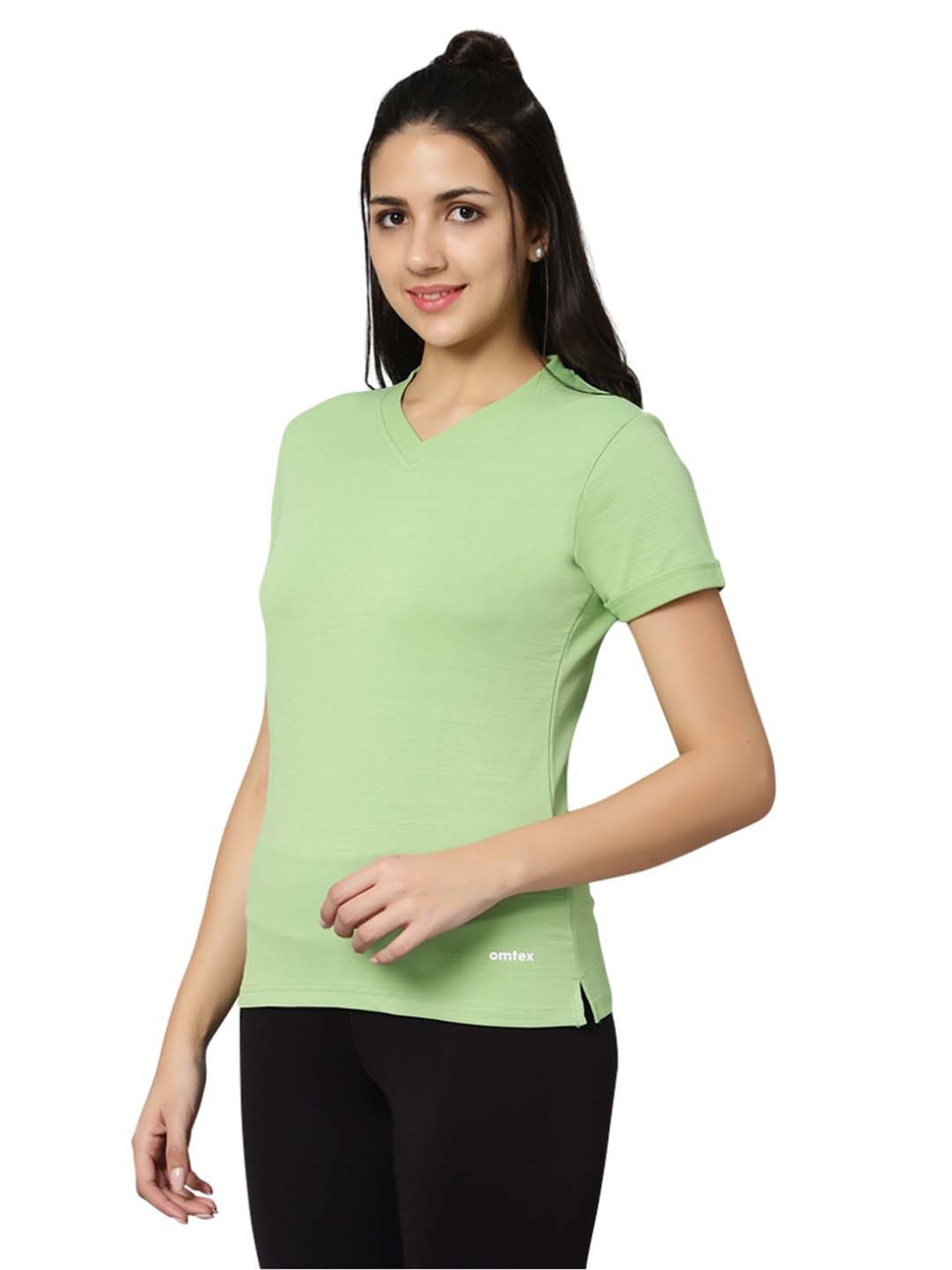 Omtex Green Regular Fit Sports T-Shirt