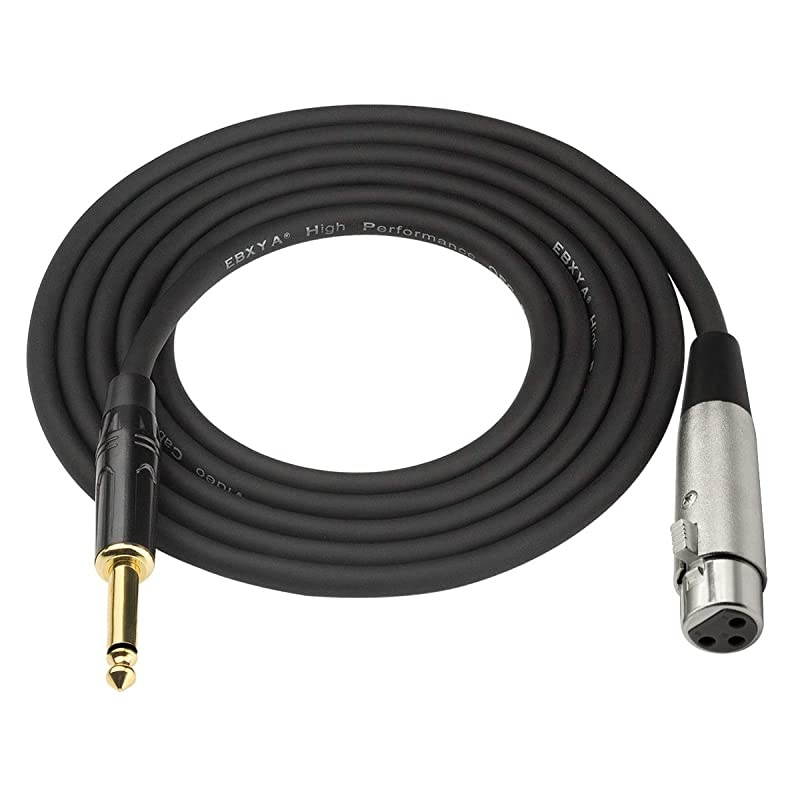 1/4" TS to XLR Female Cable 6 Ft 2 Packs- Microphone to Guitar Mono Unbalanced Cable