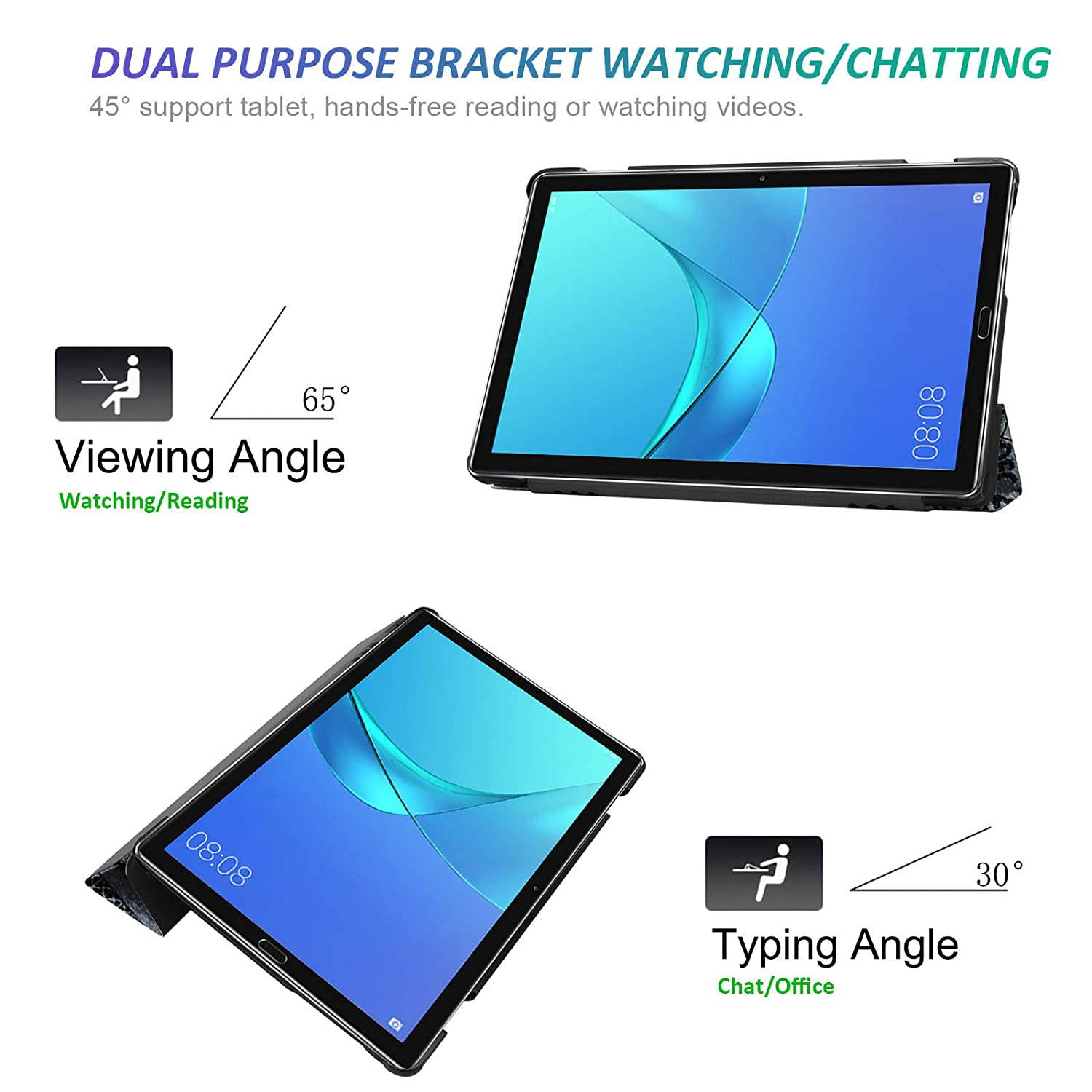 Dteck Case for Huawei MediaPad M6 10.8 Case, Lightweight Smart PU Leather Shell Trifold Stand Protective Cover with Auto Wake/Sleep Function for MediaPad M6 10.8 Inch 2019 Release Tablet, Tower