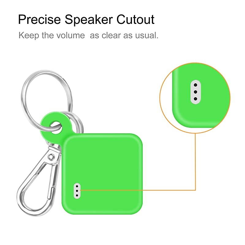 4 Pack]  Silicone Case with Carabiner Keychain for Tile Pro (2020 & 2018), Anti-Scratch Lightweight Soft Protective Sleeve Skin Cover, Black+Green Glow