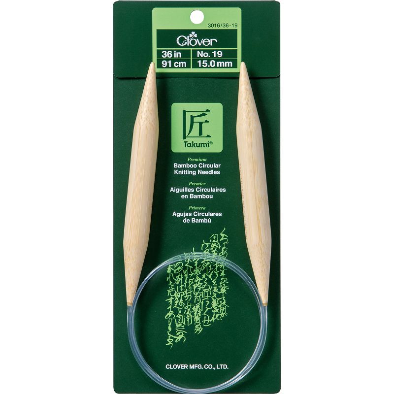 Takumi Bamboo Circular Knitting Needles 36"-Size 19