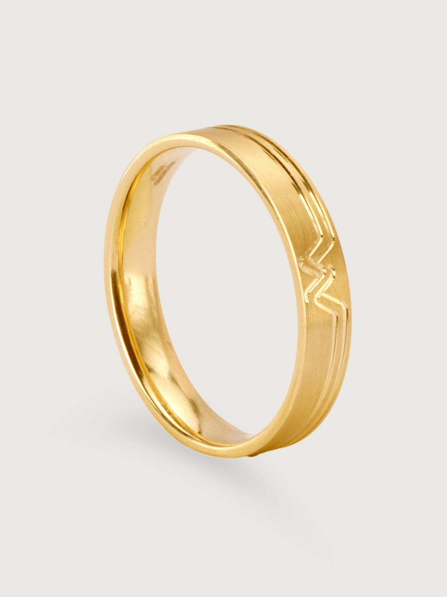 Mia by Tanishq Love Sync Band 18k Gold Couple Ring (Single Quantity)