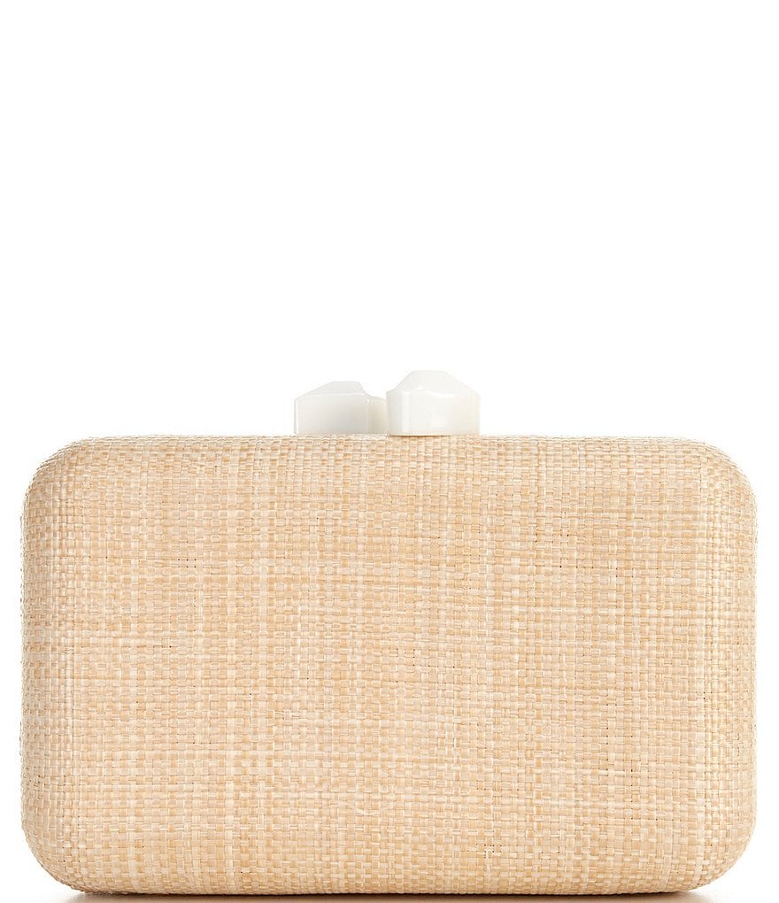 Kate Landry Straw Minaudiere Clutch Bag