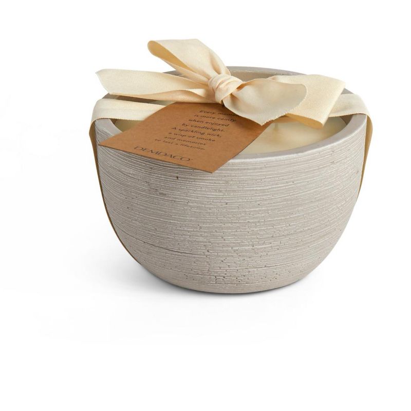 DEMDACO Round Stone Etched 3-Wick Concrete Candle gray