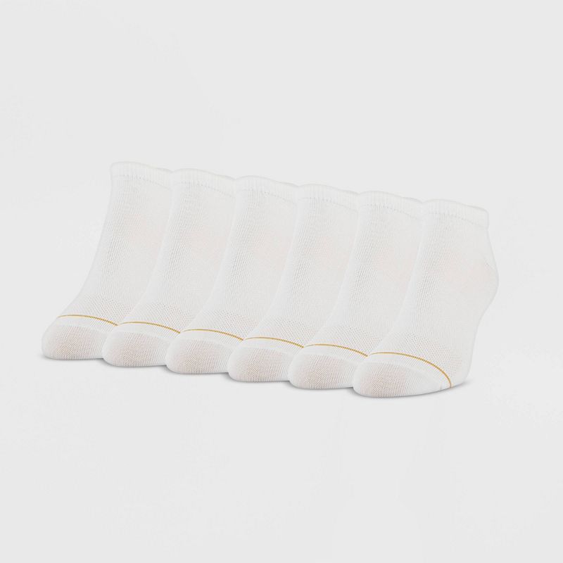 All Pro Women's Extended Size Super Soft 6pk No Show Athletic Socks - White 8-12