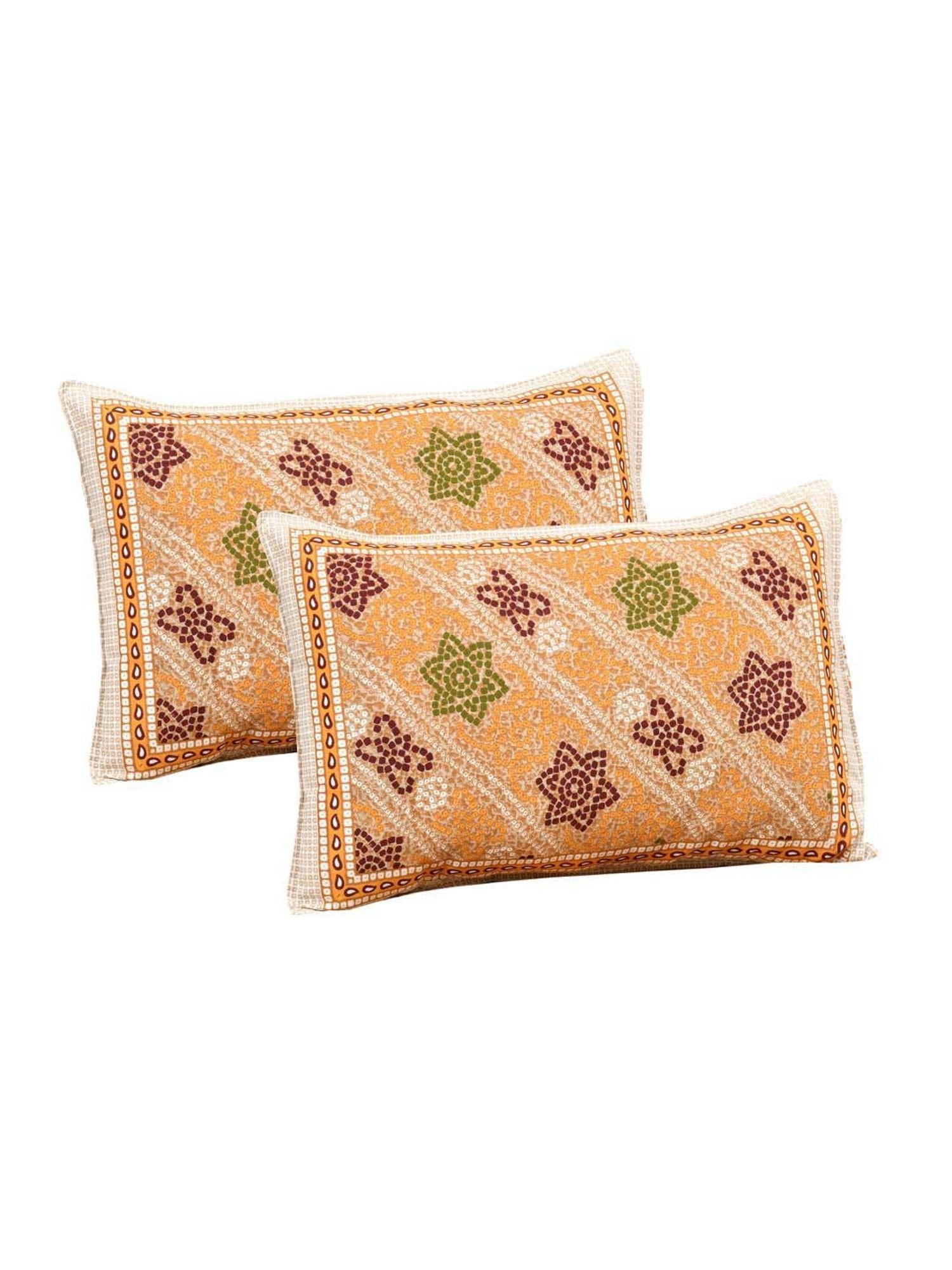 JaipurFabric Mustard 180 TC 100% Cotton Beauty Double Bedsheet with 2 Pillow Covers