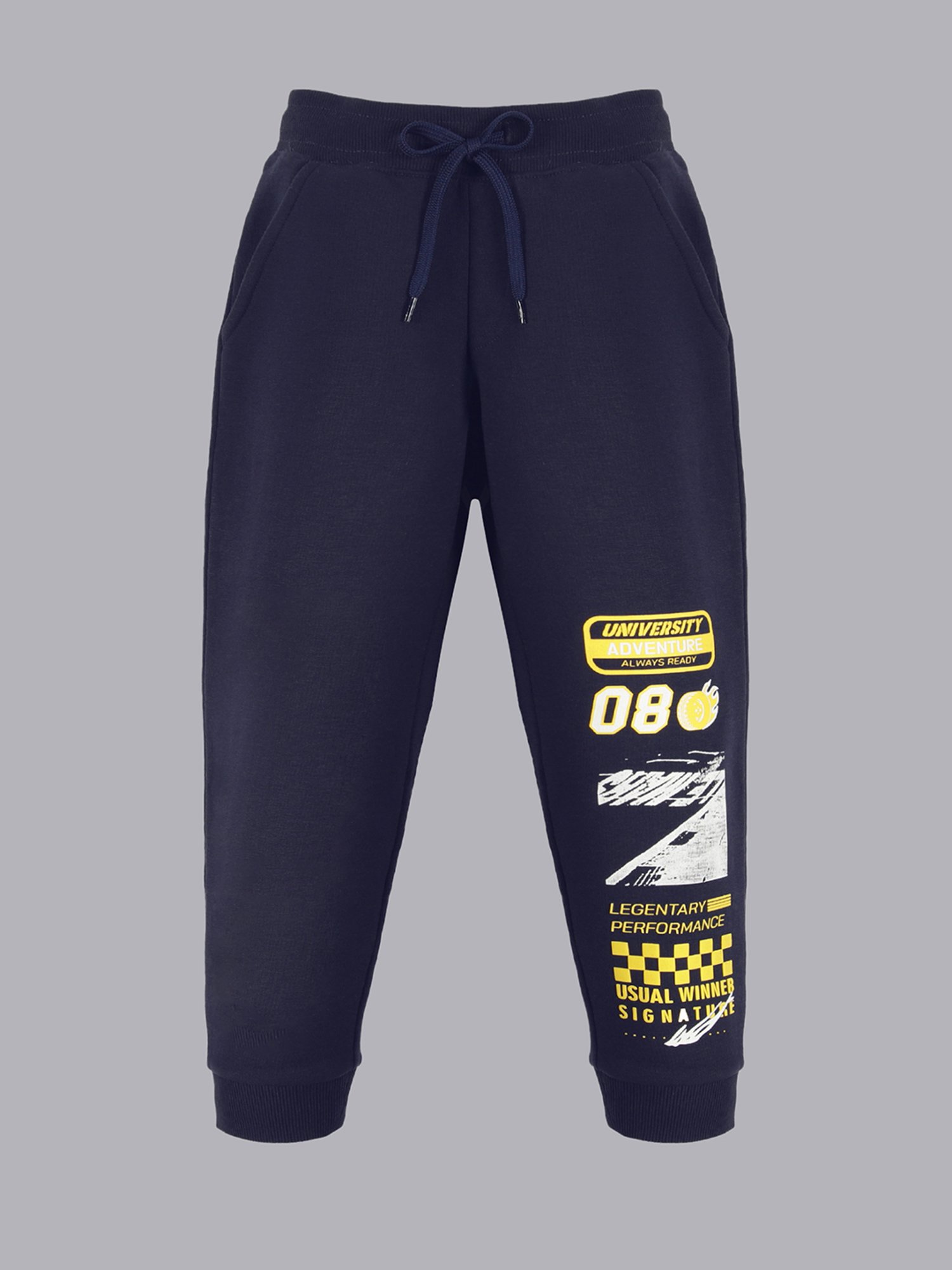 Plum Tree Boys Navy Printed Joggers