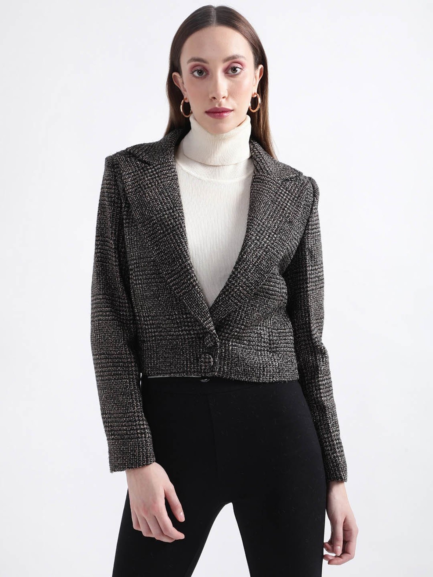 Rooted Black Check Tailored Jacket