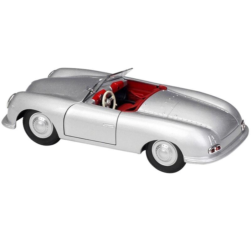 Porsche 356/1 Roadster Silver with Red Interior "NEX Models" 1/24 Diecast Model Car by Welly