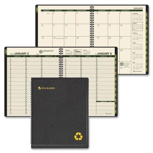 Recycled Weekly/Monthly Professional Appointment Book, 6-7/8 X 8-3/4,