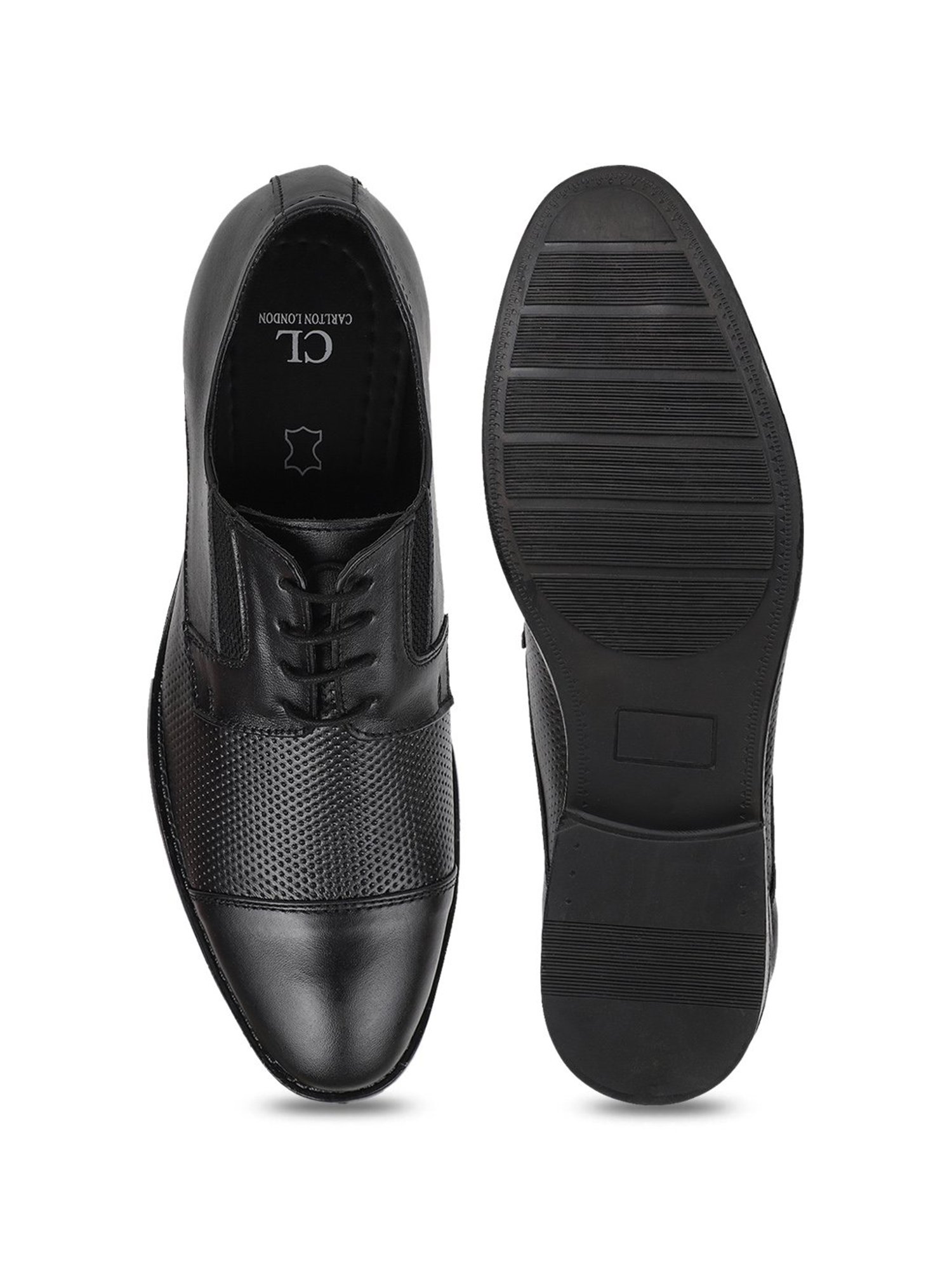 Carlton London Men's Black Derby Shoes