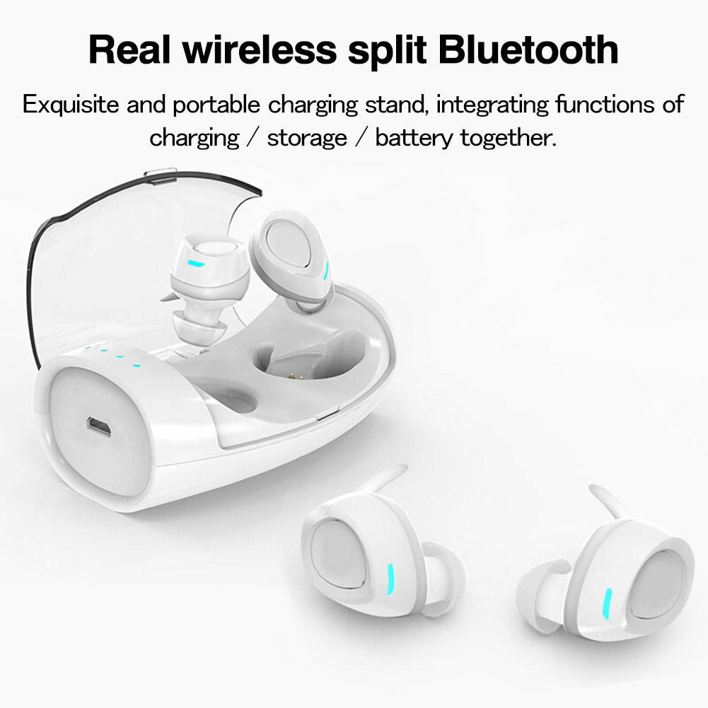 Zgeer Bluetooth 4.2 Wireless TWS In Ear Stereo Bass Earphone Sports Headset,Microphone Charging Box