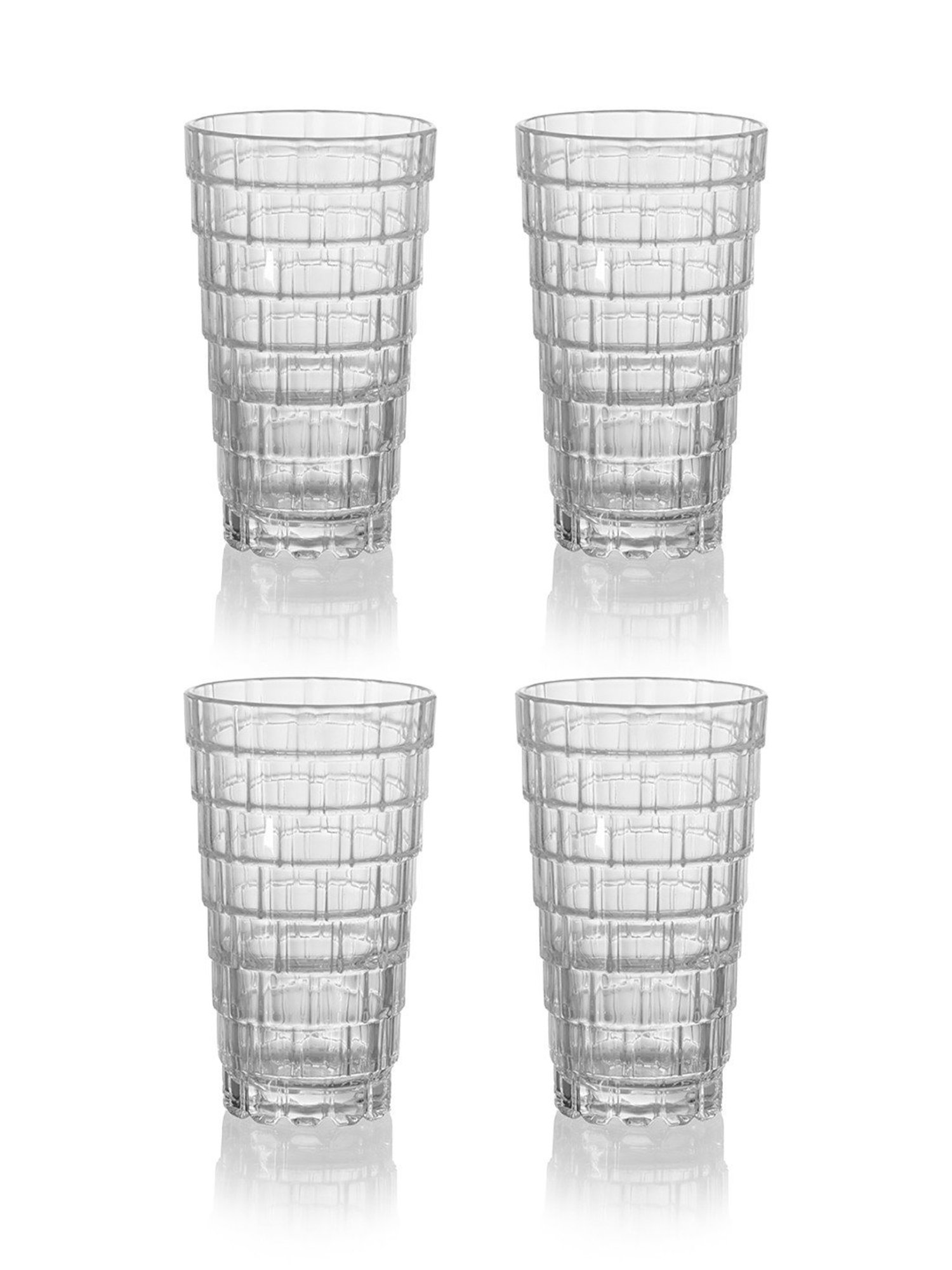 Trovea's Italian Crystal Helix Transparent Glass Highball Glass - Set of 6