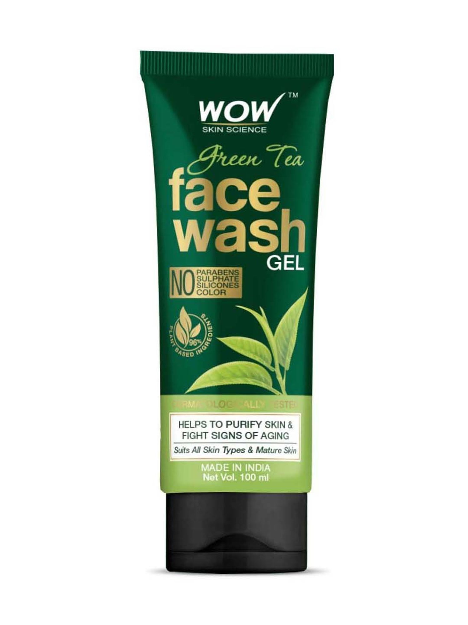 WOW Skin Science Green Tea Face Wash Gel - 100 ml