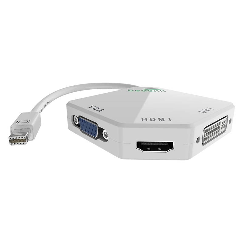 The Cobra Appearance Multi-Function Thunderbolt Mini DisplayPort DP to HDMI VGA DVI Cable Converter Adapter for Mac-Book Suface Pro Air