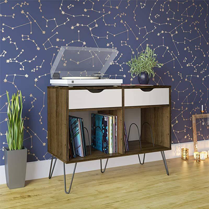 Concord Turntable Stand, Brown Oak