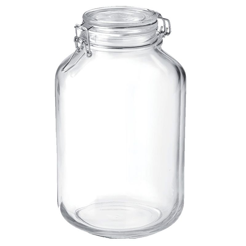 Grant Howard 51091 102 Ounce Classic Wide Mouthed Embossed Glass Mason Storage Jar Storage Container with Airtight Screw On Closing Lid