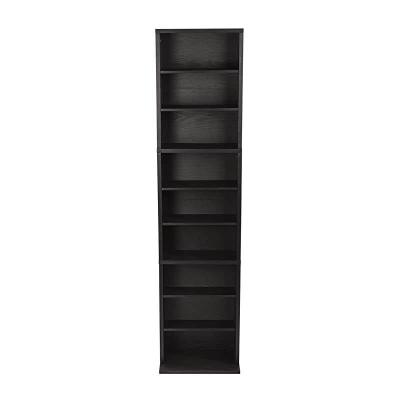 Herrin Adjustable Media Cabinet Holds 261CD 114DV 132 BluRayGames PN74736250 in Textured Ebony