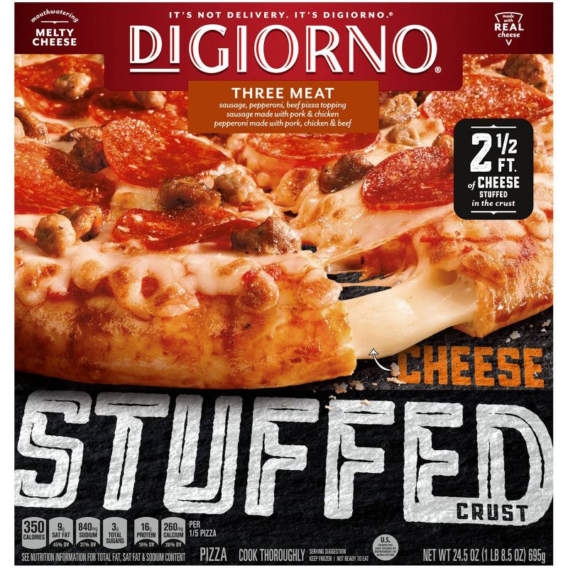 DiGiorno Three Meat Frozen Pizza with Cheese Stuffed Crust - 24.5oz
