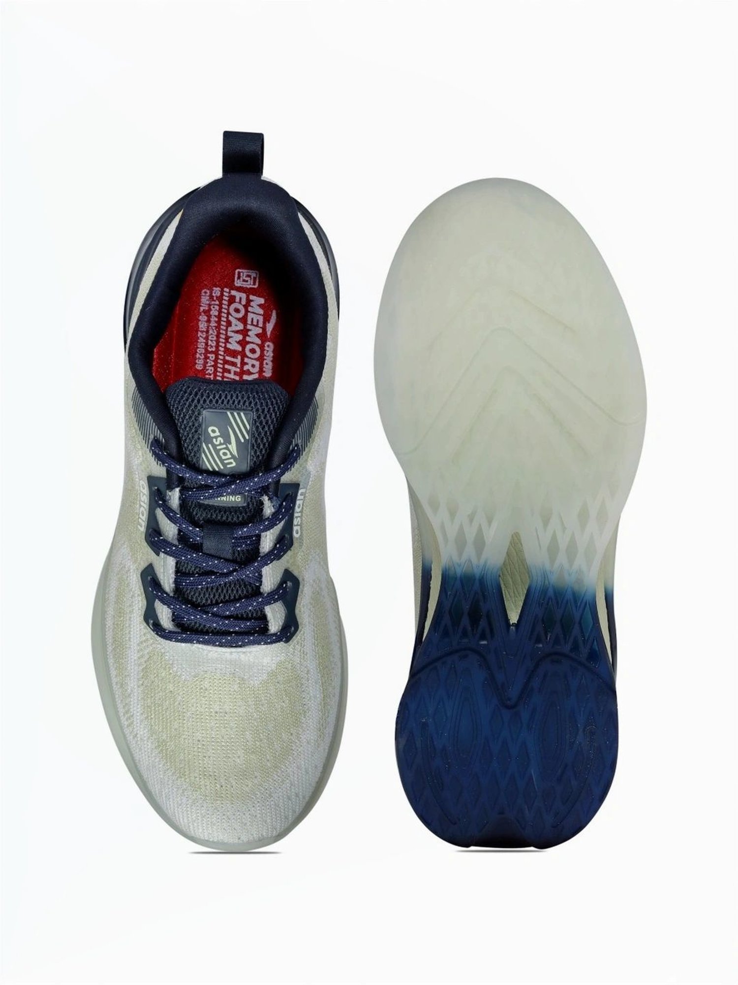 Asian Men's White Running Shoes