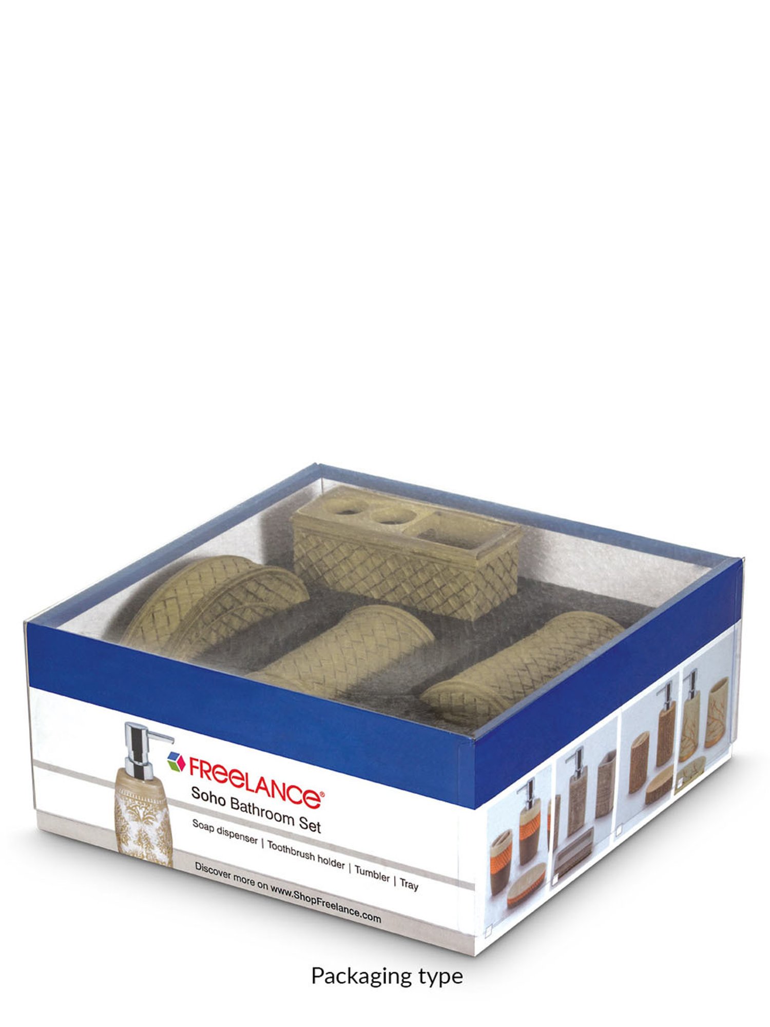 Freelance Taupe Polyresin Set of 4 Bathroom Accessories