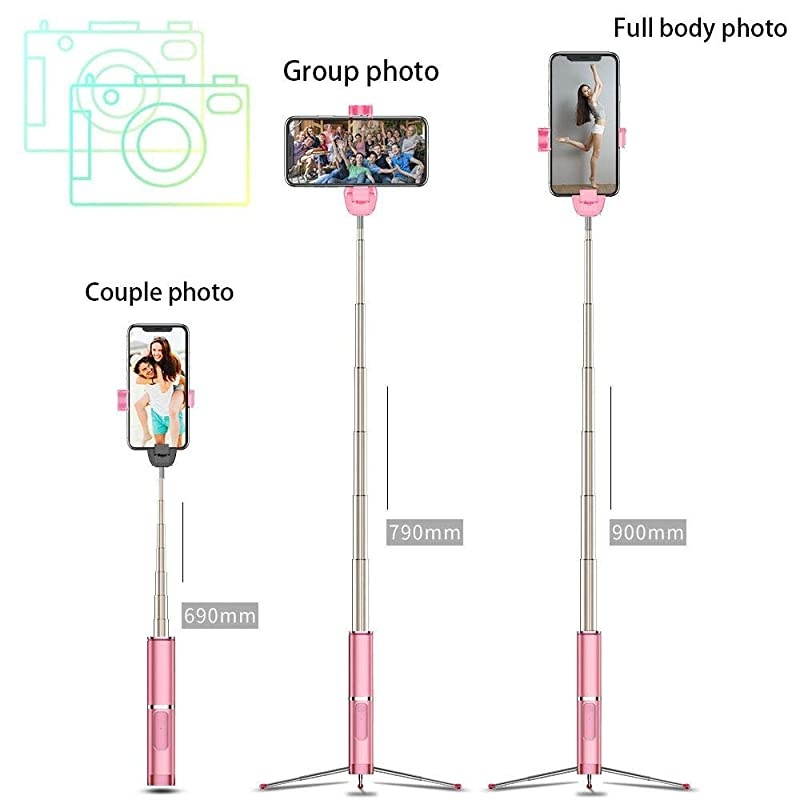 Stick Bluetooth Extendable Stick Tripod with Detachable Wireless Remote and Tripod Stand Stick for iPhone Xs MAXXRXSXiPhone 88 PlusiPhone 6iPhone 7Galaxy S9S9 Plus