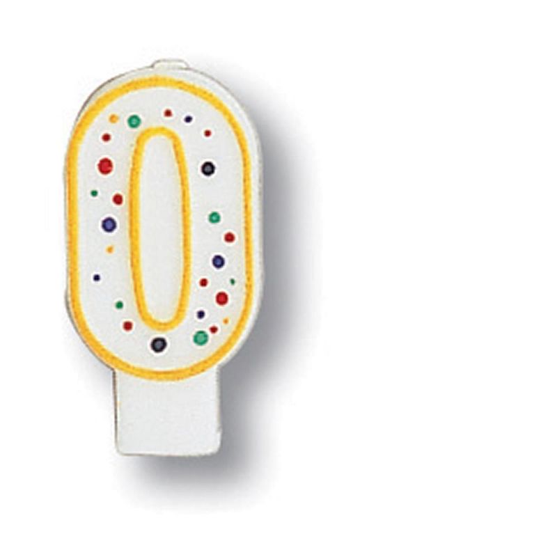 Creative Converting Polka Dot Numeral Candle #0