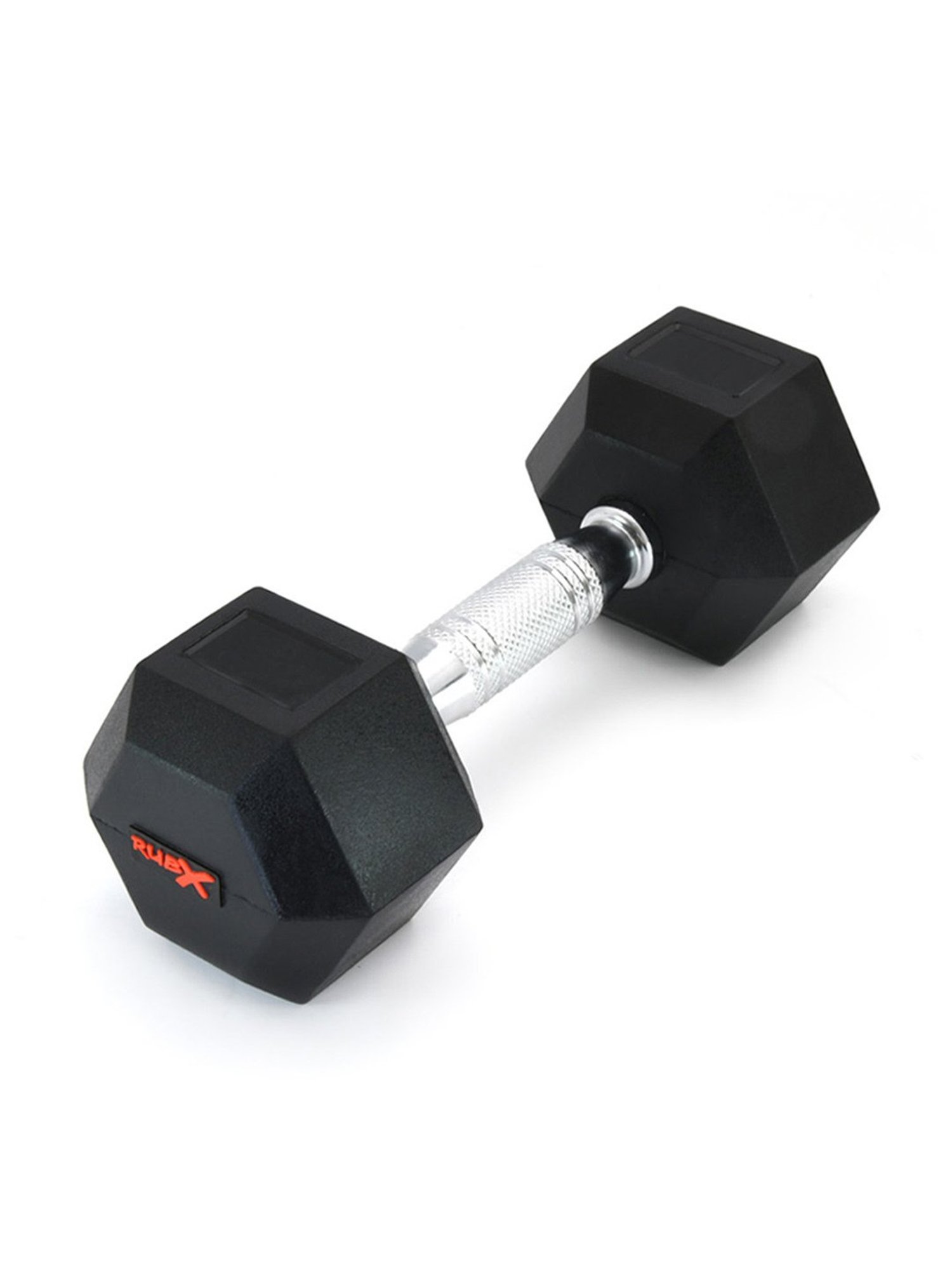 RUBX FITNESS Rubber Encased Solid Hex Dumbbell Single Piece (One Dumbbell Only) (6 KG SINGLE PIECE)