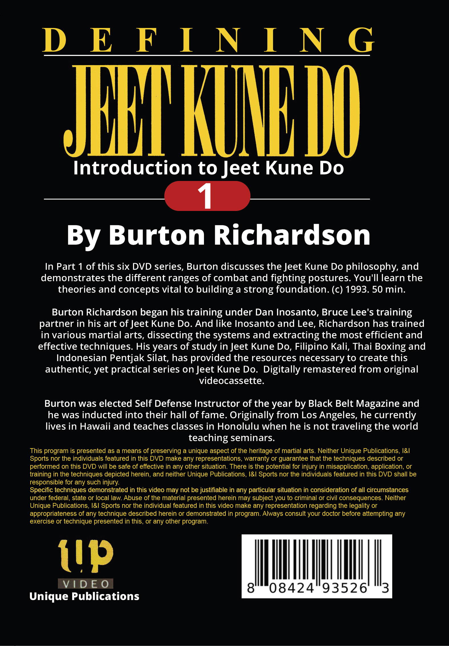 Defining Bruce Lee Jeet Kune Do #1 Introduction DVD by Burton Richardson