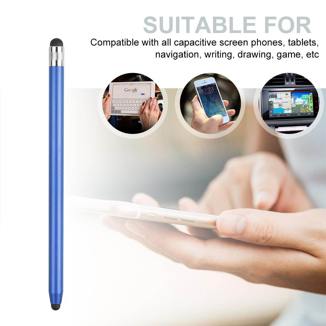 5 Pcs Metal 2 In 1 Stylus Pen for Phone And Tablet PC Random Color