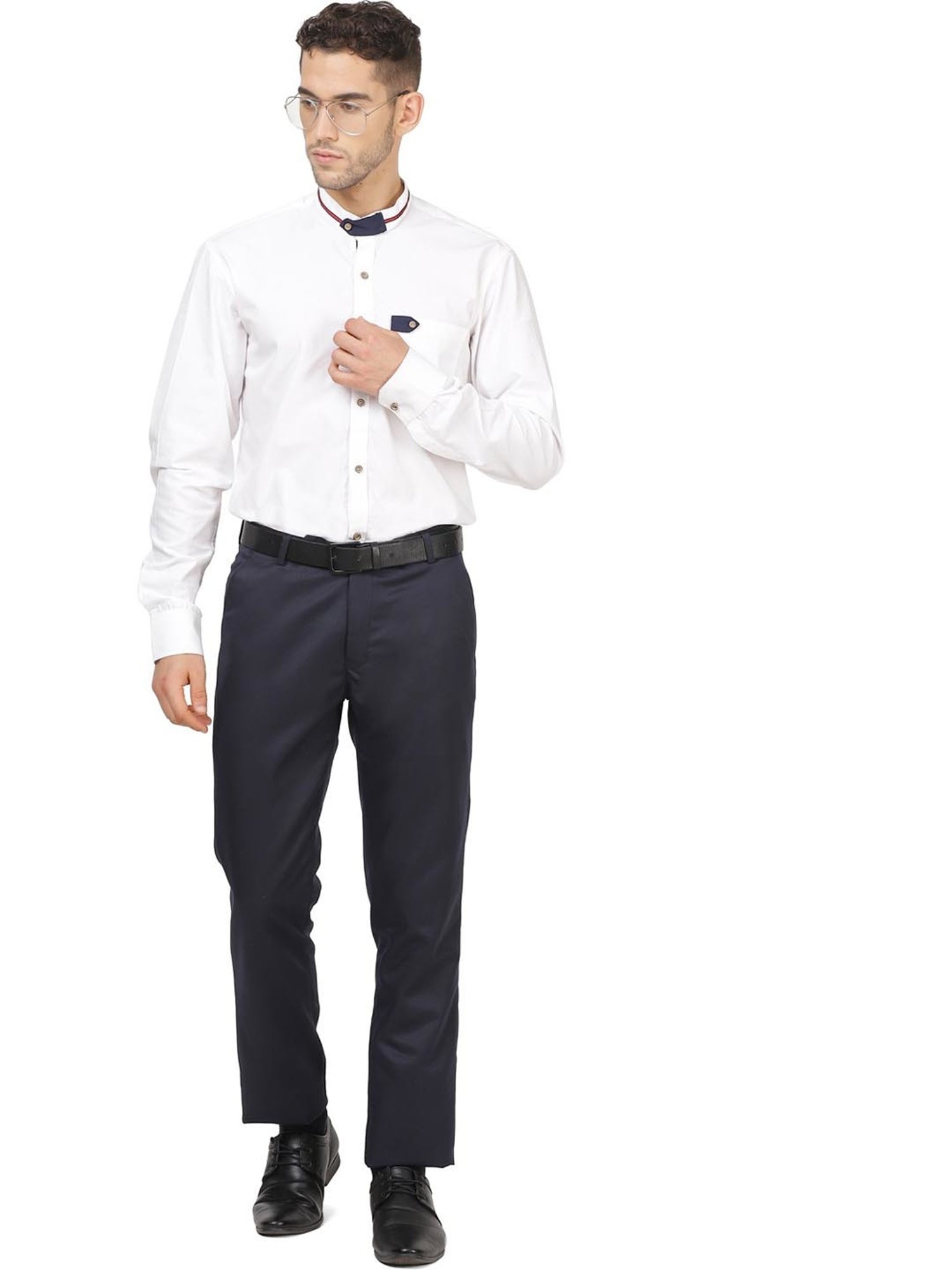 TAHVO Navy Blue  Slim Fit Trousers