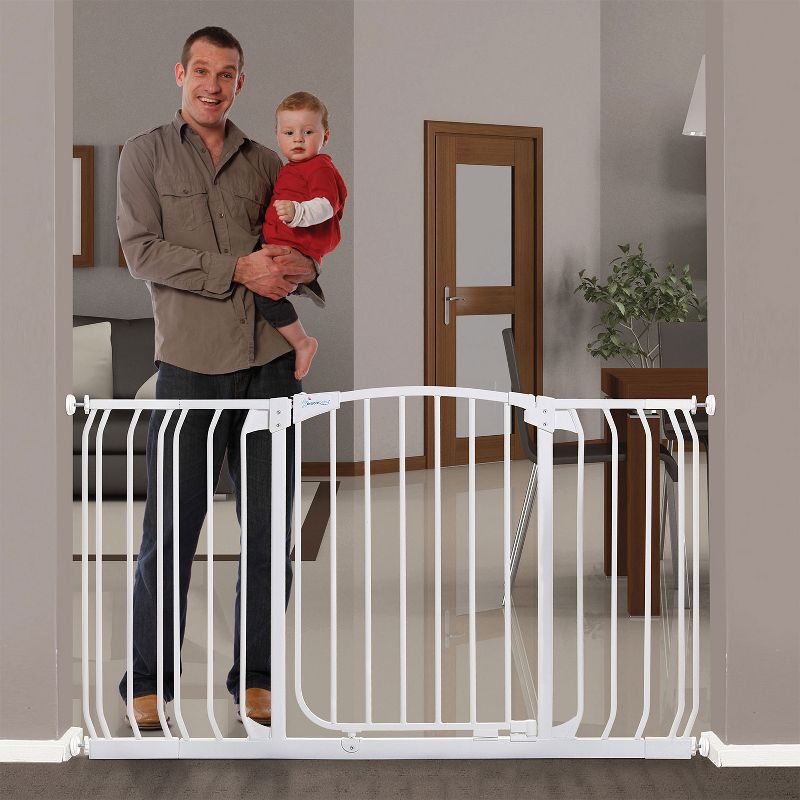Dreambaby L790W Chelsea 38-53 Inch Wide Auto-Close Baby & Pet Wall to Wall Safety Gate with Stay Open Feature for Doors, Stairs, and Hallways, White