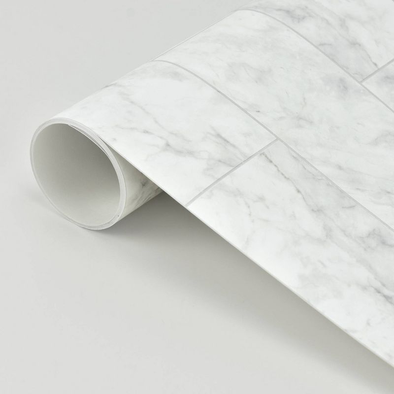 Brewster Marble Tile Peel & Stick Wallpaper White