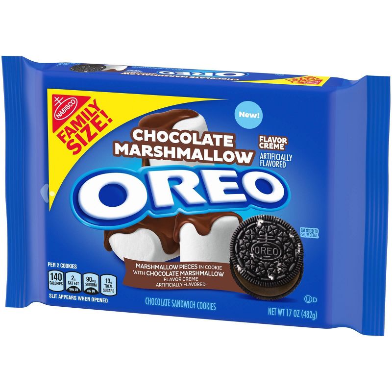 Oreo Chocolate Marshmallow Flavor Creme Chocolate Sandwich Cookies Family Size - 17oz