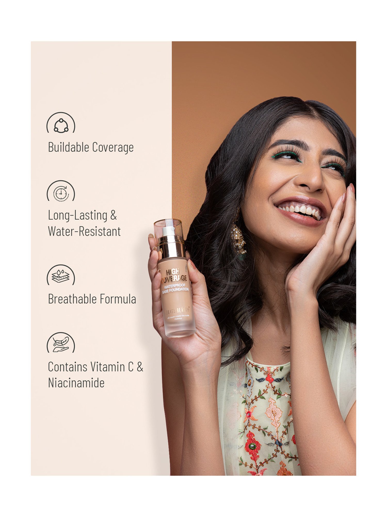 SUGAR Cosmetics Mettle Cream To Powder Foundation 10 Latte - 12 gm