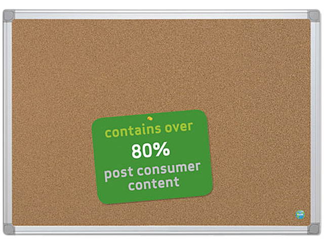 Bi-Silque CA031790 Earth-It Cork Board, 24 x 36, Aluminum Frame