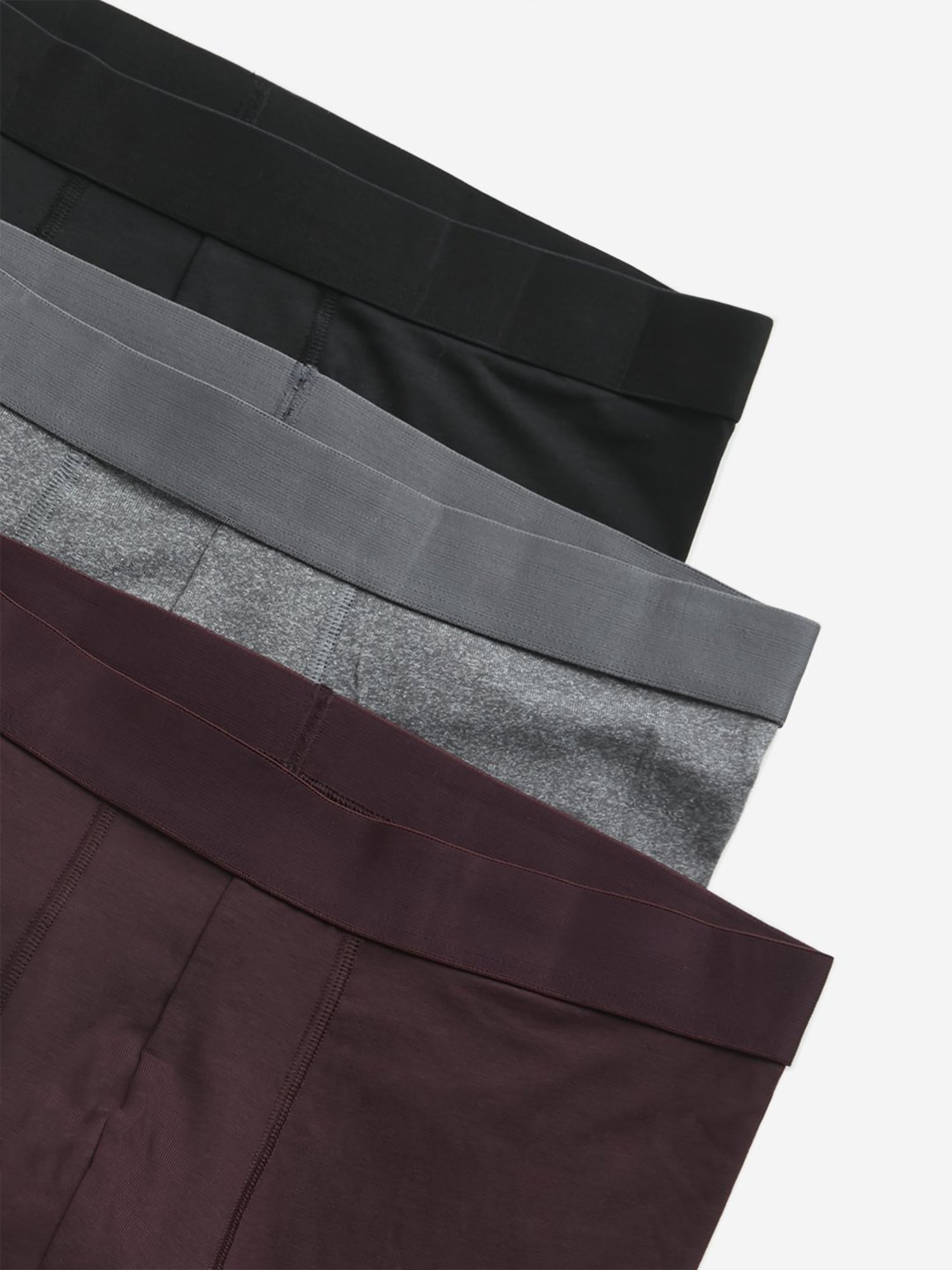 WES Lounge by Westside Maroon Solid Cotton Blend Trunks - Pack of 3