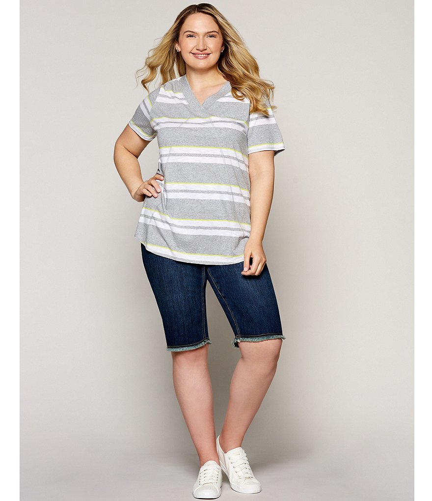 Westbound Plus Size the PARK AVE fit Indigo Skimmer Shorts