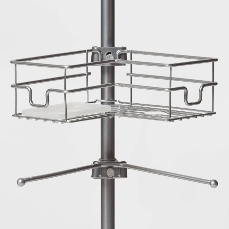Steel L Shaped Tension Pole Caddy Chrome - Made By Design™