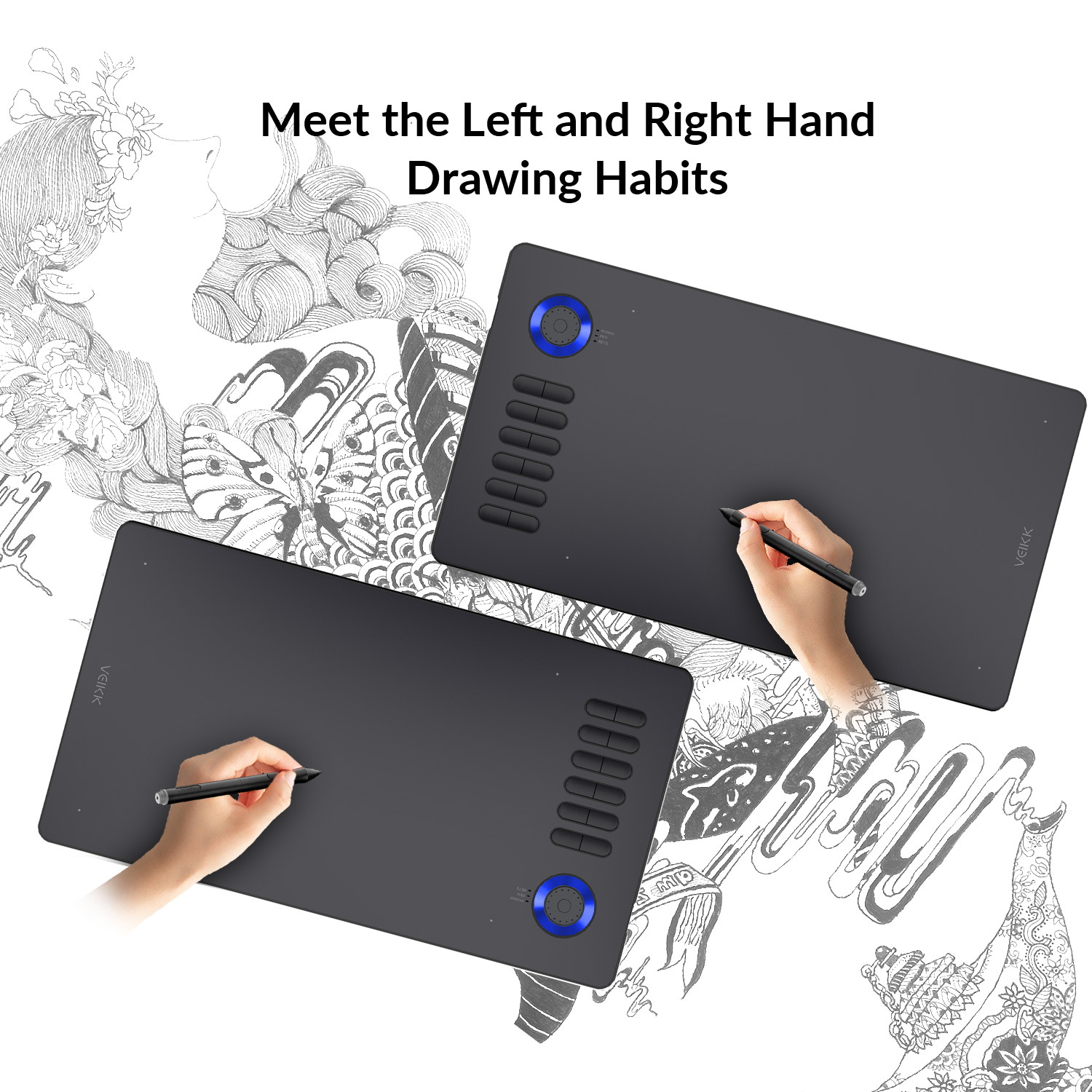 VEIKK A15 Pro Graphics Drawing Tablet 10 x 6 inch Digital Drawing Tablet with 12 Hotkeys and a Quick Dial (8192 Level Pressure Battery -Free Stylus)