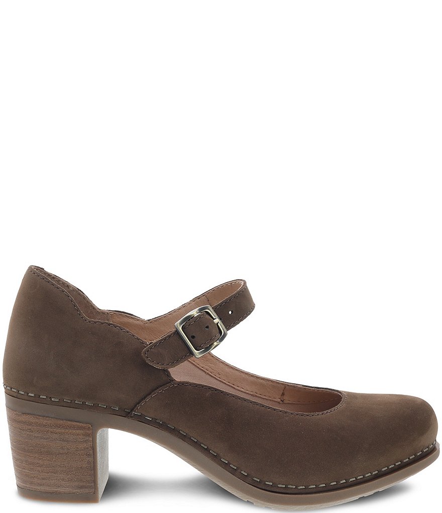 Deltan Tessa Croc-Embossed T-Strap Block Heel Pumps