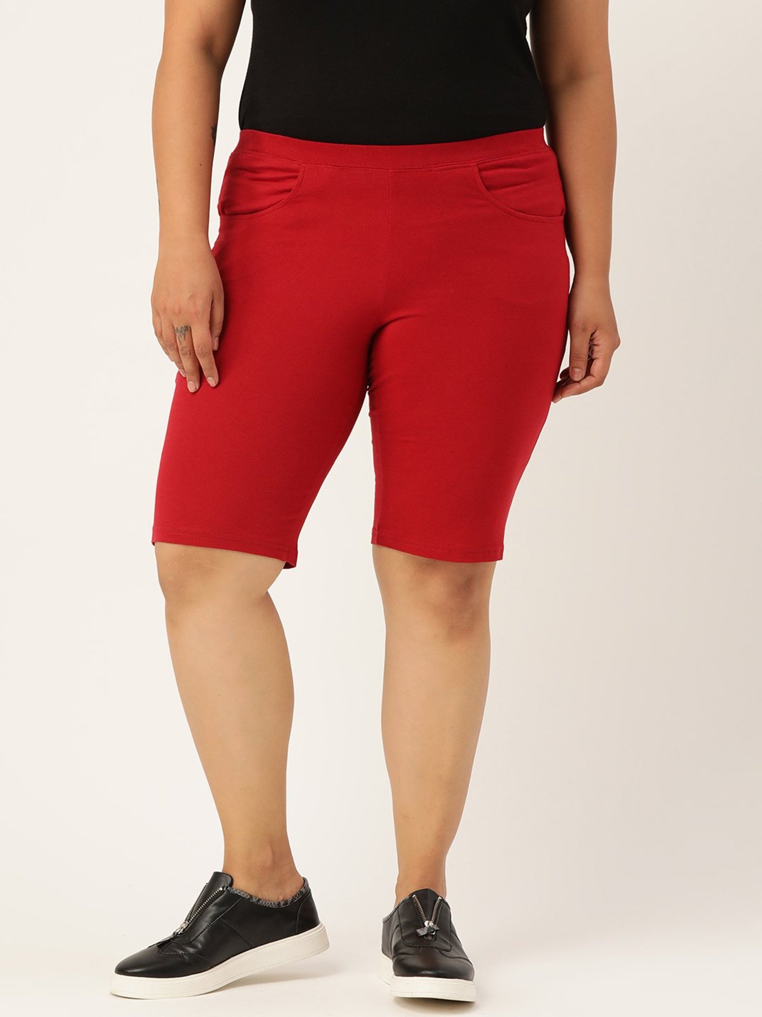 theRebelinme Maroon Cotton Shorts