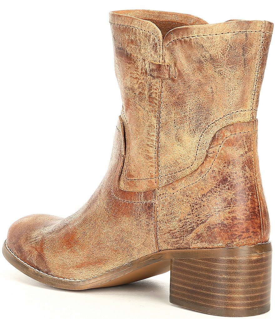 Diba True West Haven Distressed Leather Block Heel Boots