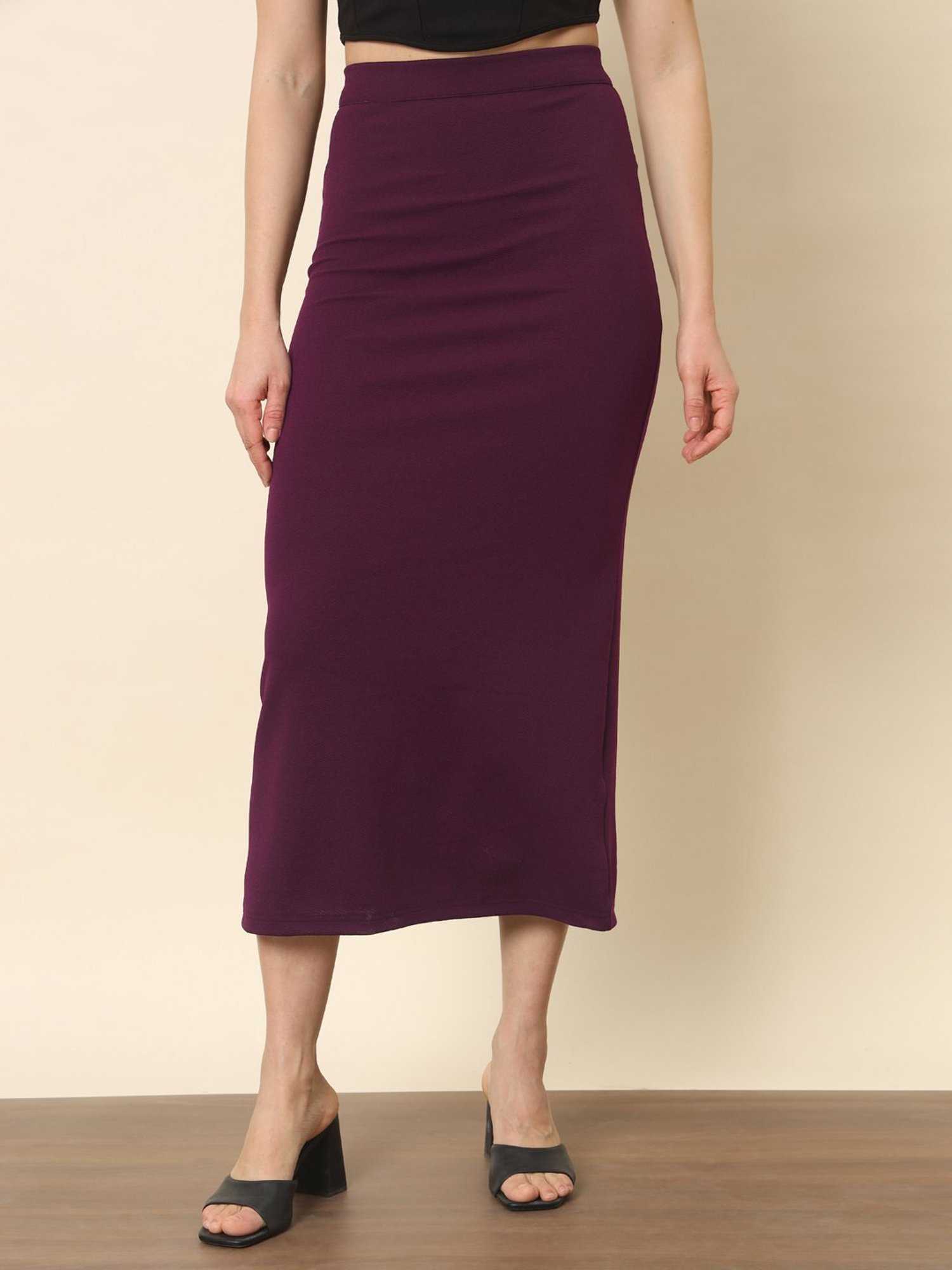 Trend Arrest Burgundy Midi Skirt