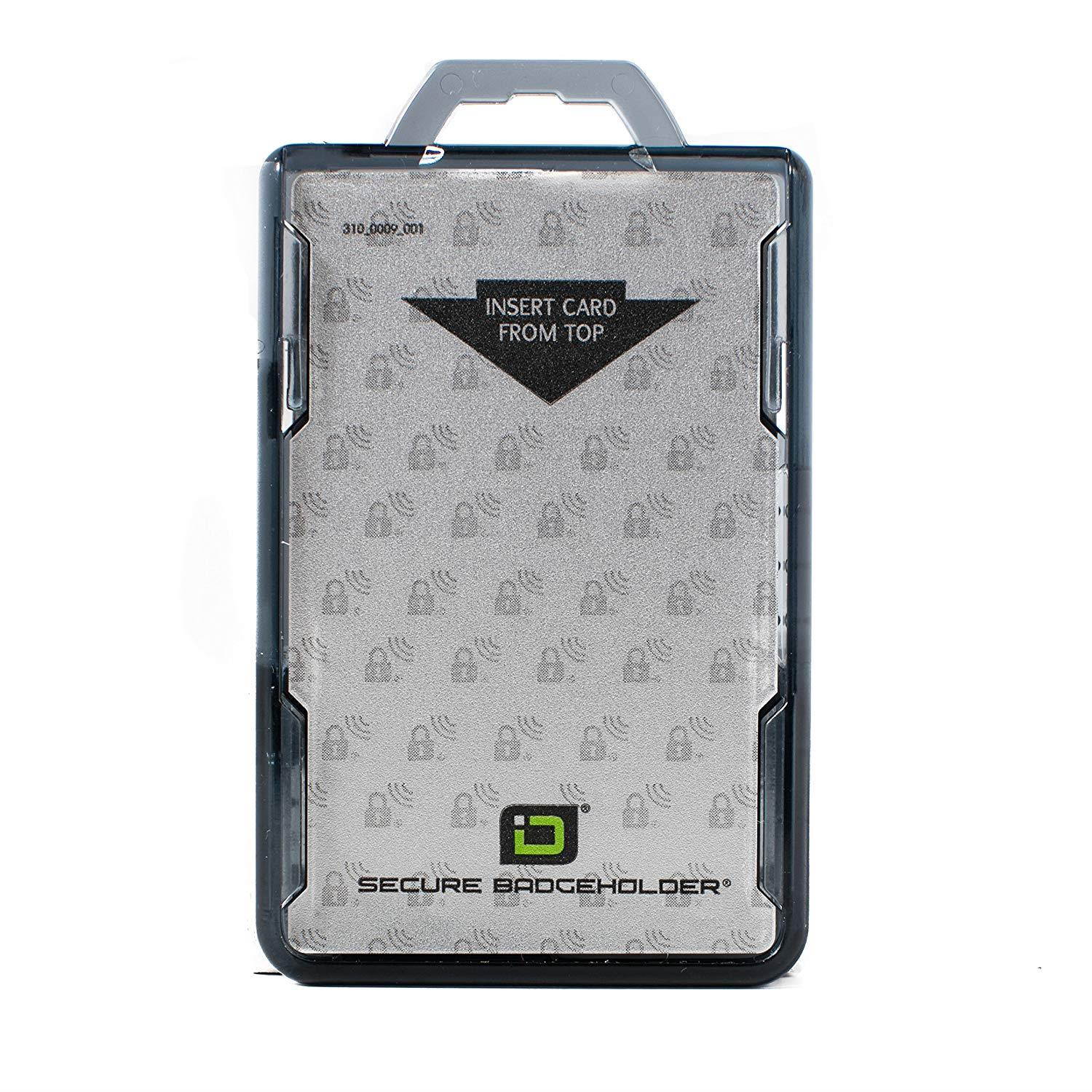 RFID Blocking Badge Holder DuoLite by ID Stronghold - FIPS Approved Badge Holder - 100% USA Made (Black)