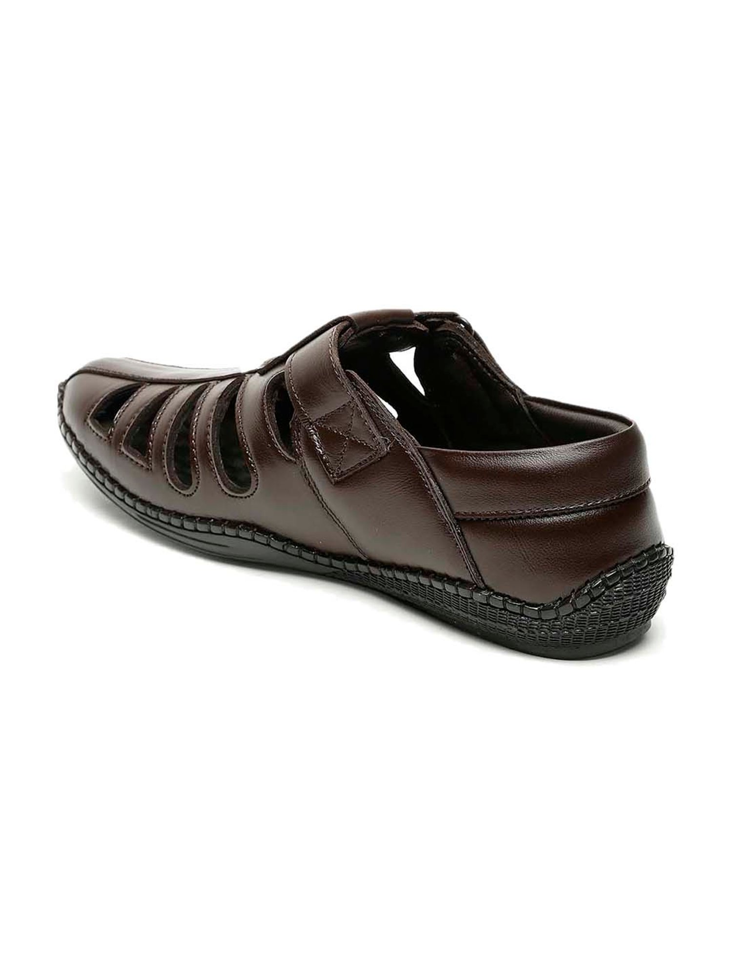 Teakwood Leathers Men's Brown Fisherman Sandals