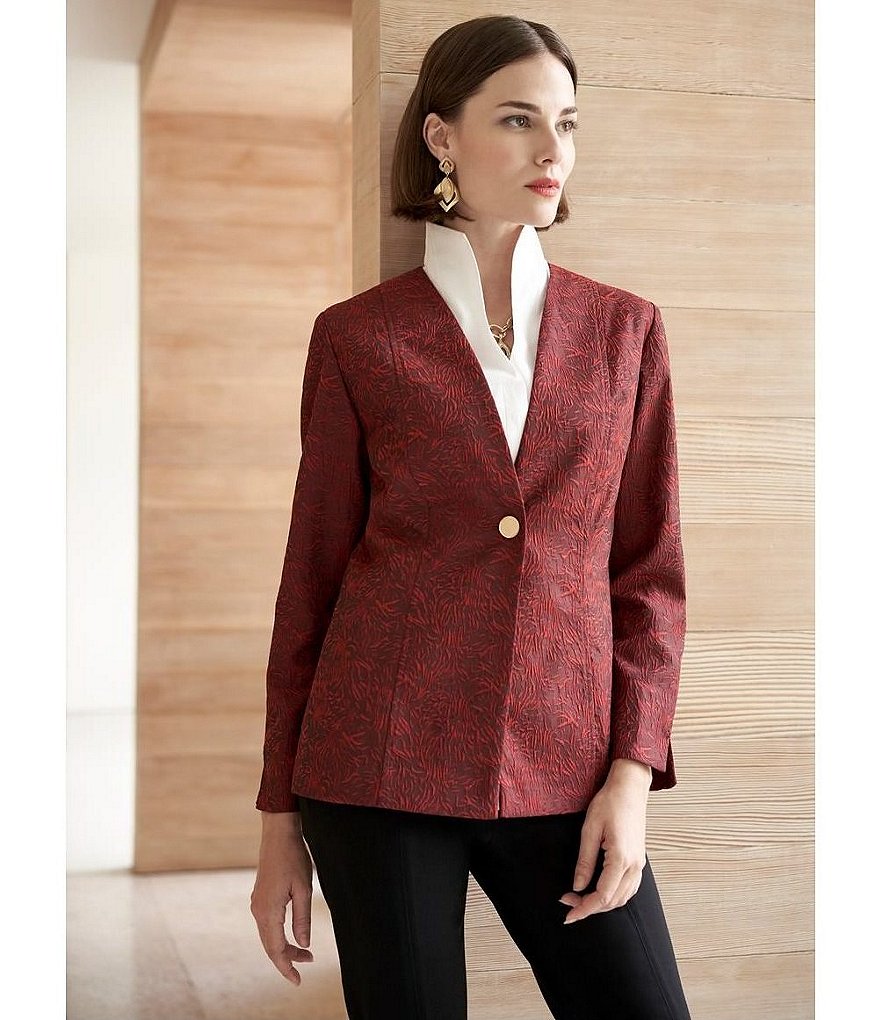 Misook Sleeveless Stand Collar Neck Washable Blouse