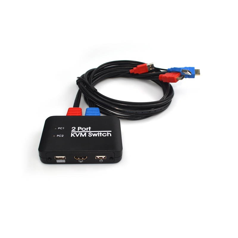 KVM Switch 2 Port Multifunctional Support Key-press Switch Button Switch U Disk Keyboard Switch