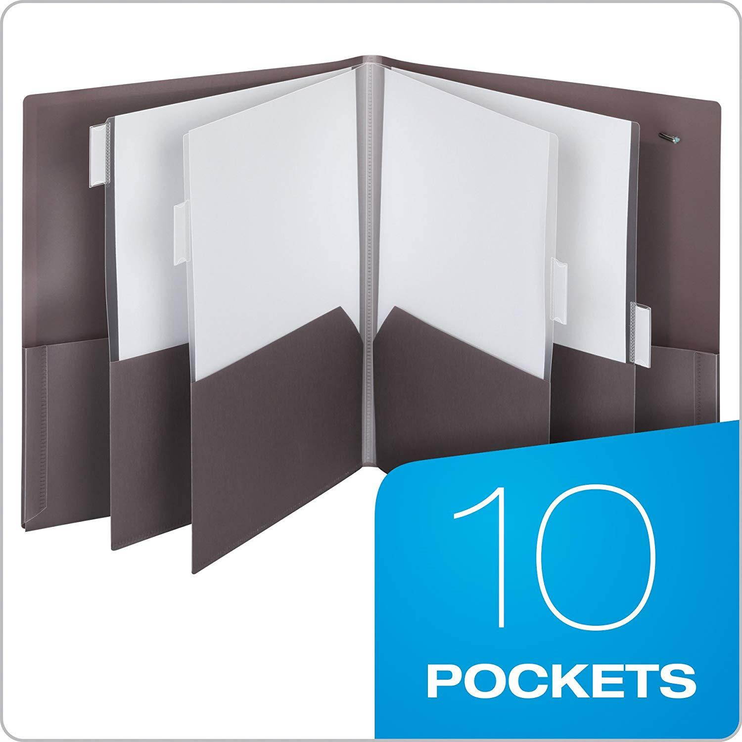 Pendaflex 10-Pocket Poly Organizers, Letter Size, Assorted Colors, Colors May Vary, 12 Pack (84029)