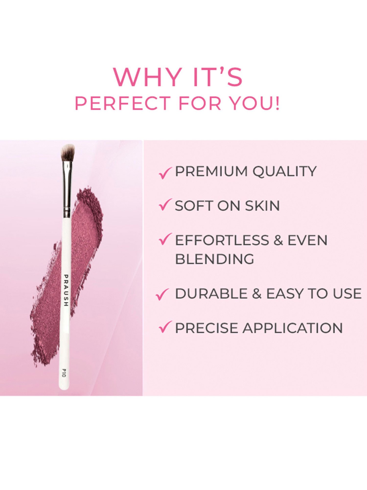 Praush Angled Crease Blending Nose Contour Brush - P10